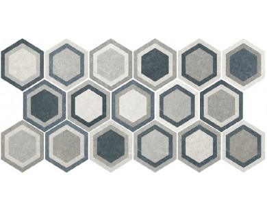 Traffic Combi Grey HEX 25 плитка напольная 250х220 мм/37,44 (микс разных рисунков в 1 коробке) 